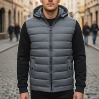 Hybrid Men's Jacket in Technical Fabric with Hood
