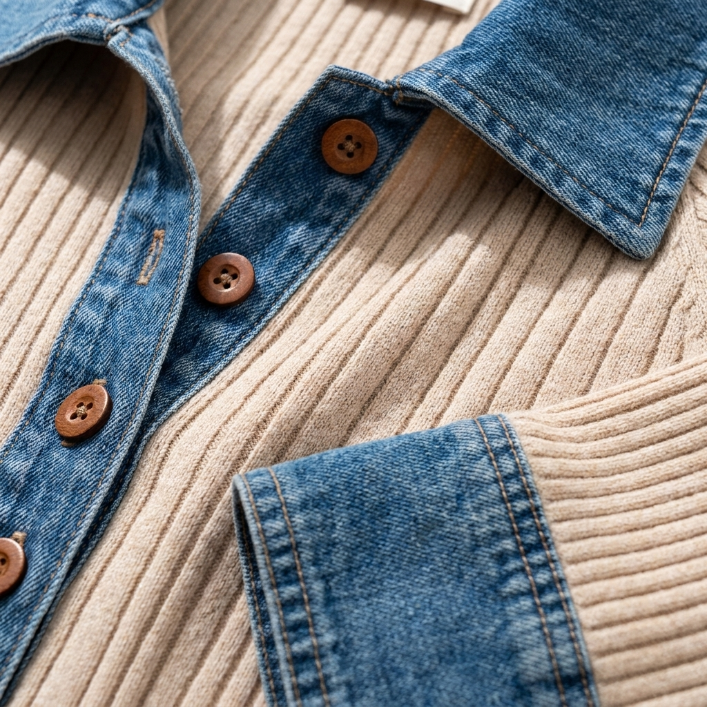 Maglione da donna a maniche lunghe senza maniche con patchwork lavorato a maglia