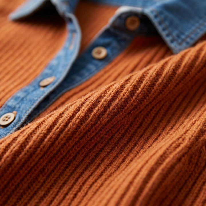 Maglione da donna a maniche lunghe senza maniche con patchwork lavorato a maglia
