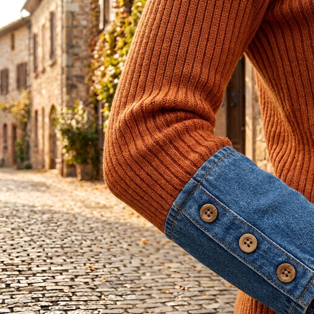 Maglione da donna a maniche lunghe senza maniche con patchwork lavorato a maglia
