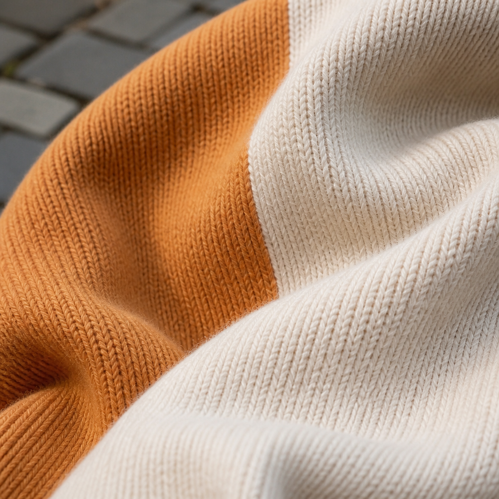 Women's Colorblock Oversized Knit Turtleneck Sweater - Cream Camel