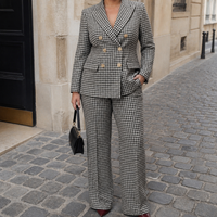 Women's Double Breasted Wide Leg Pant Suit
