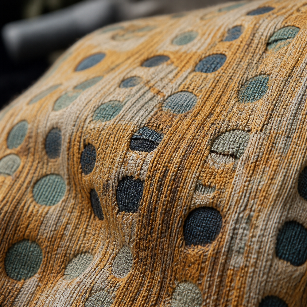 Women's Scattered Dot Oversized Knit Turtleneck Sweater - Sand Ochre