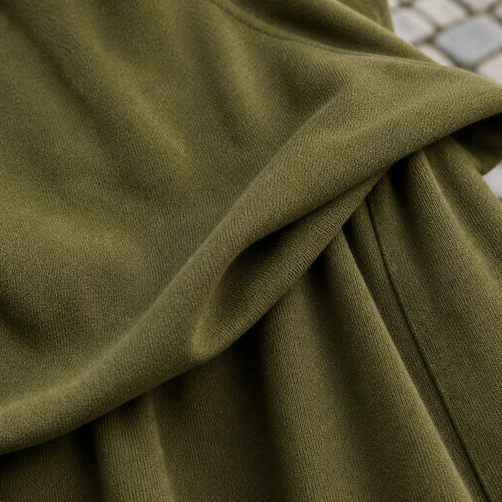 Women's Cowl Neck Top Wide-Leg Pants Set - Olive Green