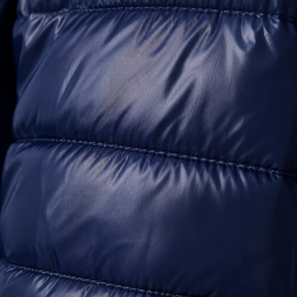 Women's Cropped Fleece-Lined Quilted Puffer Jacket - NAVY BLUE