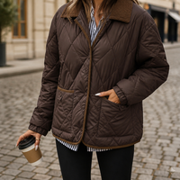 Women's Lightweight Corduroy Collar Quilted Jacket