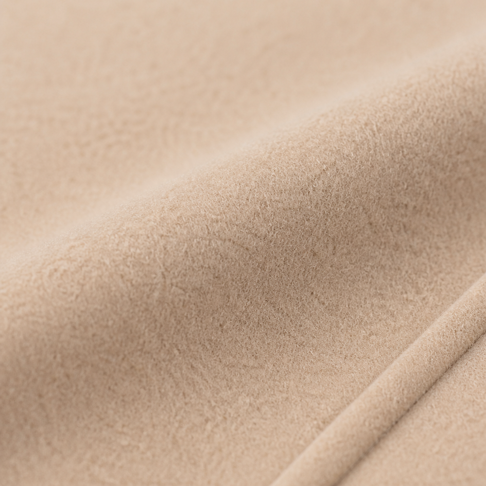 Women's Elegant Fitted Belted A-Line Coat - Beige fabric