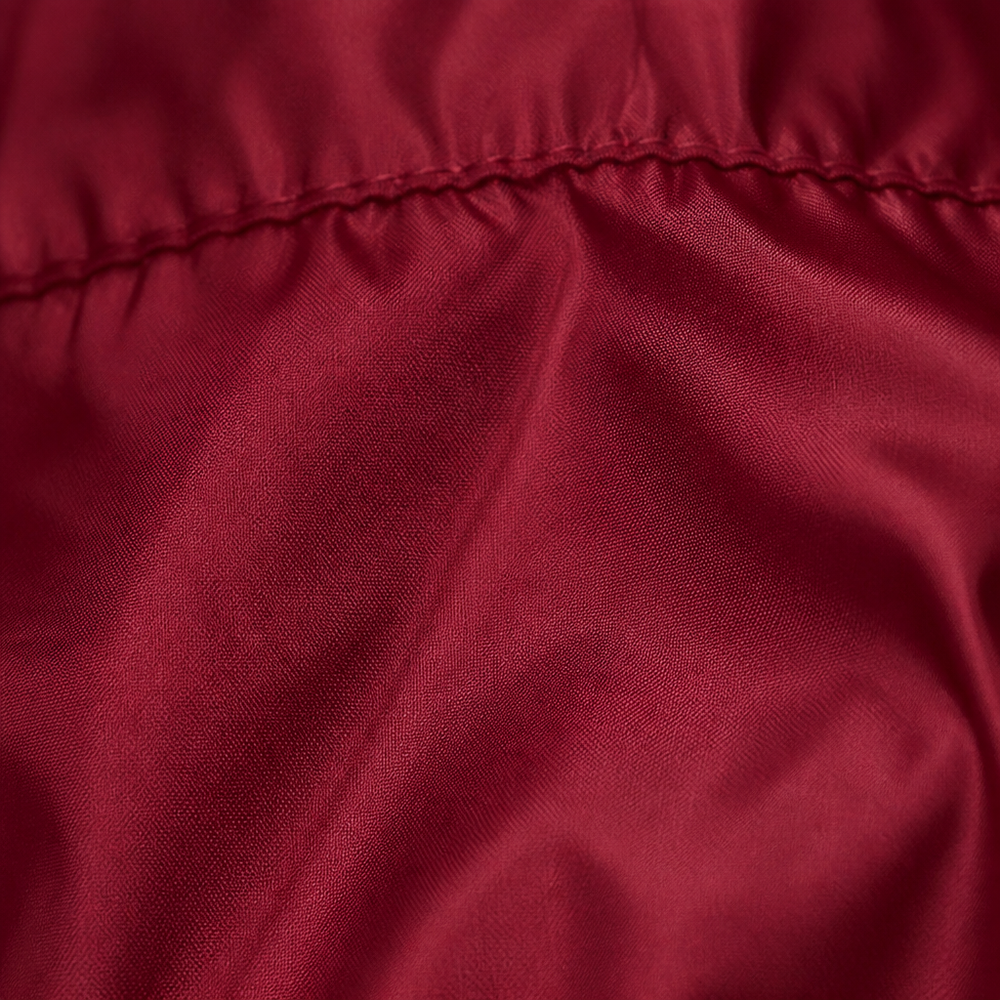 Women's Hooded Drawstring Waist Windbreaker Jacket - Bordeaux fabric