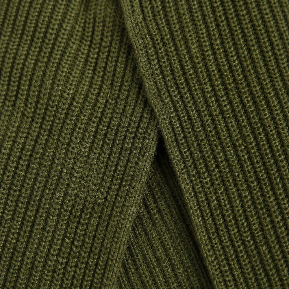 Women's Ribbed Knit Wrap Midi Sweater Dress - Green