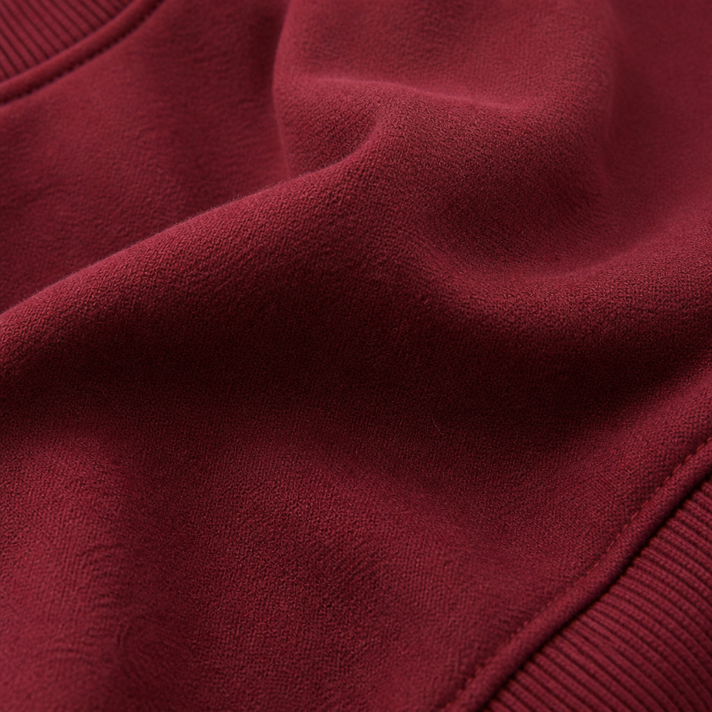 Women's Cropped Raglan Sleeve Crew Neck Sweatshirt - Wine Red