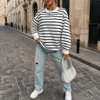 Women's Relaxed Striped Crew Neck Sweatshirt