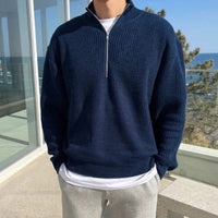 Men's Relaxed Fit Ribbed Half-Zip Sweater