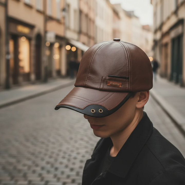 Adjustable Unisex Faux Leather Hat