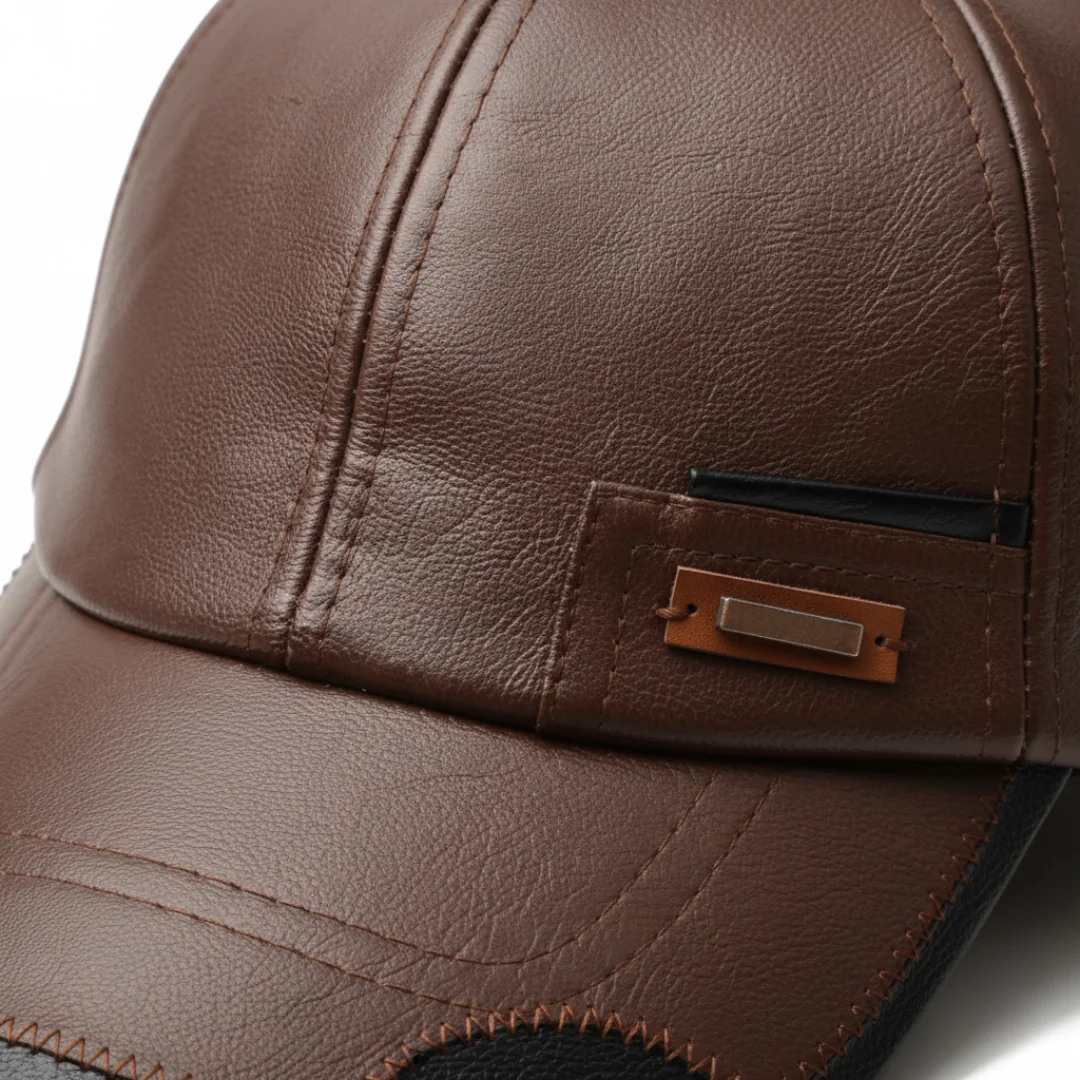 Adjustable Unisex Faux Leather Hat