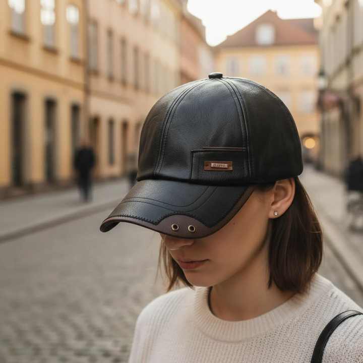 Adjustable Unisex Faux Leather Hat