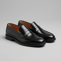 Men's Classic Black Slip On Penny Loafers