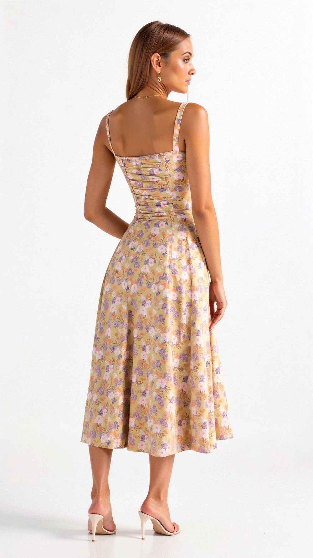Women's Woven Velvet Midi Dress | Elegant Sleeveless Flared Summer Outfit 2