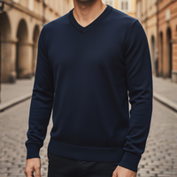 Men's Sleeveless Sweater V-Neck in Polyester