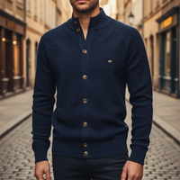 Men's Cardigan in Soft Yarn with Buttons