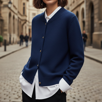 Women's Bomber Style Button-Up Cardigan