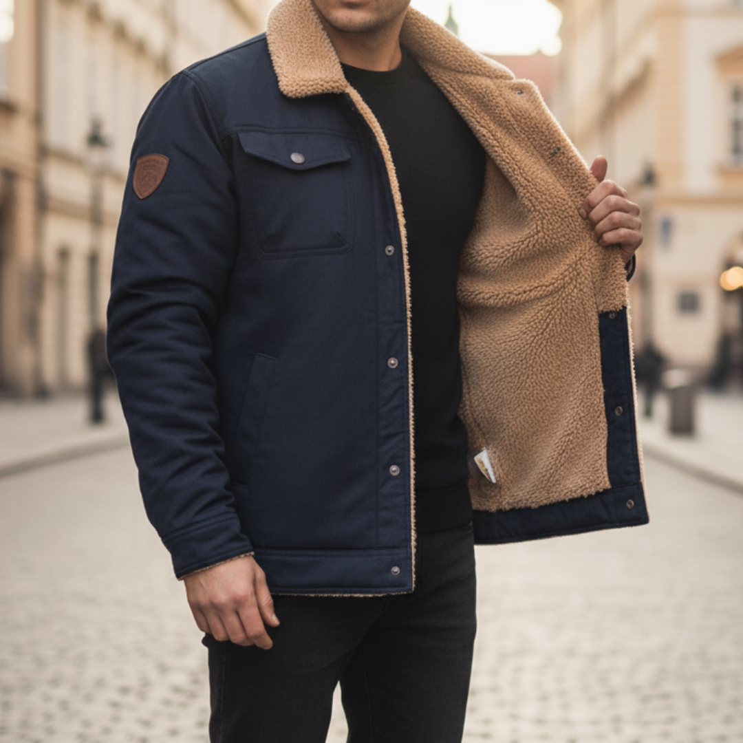Giacca da uomo con cappuccio e tasche laterali