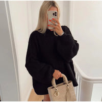 Women's Casual Slouchy Crew Neck Pullover Sweater