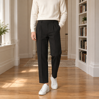 Men's Classic Straight Fit Pleated Dress Pants
