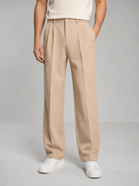 Men's Classic Straight Leg Pleated Dress Pants