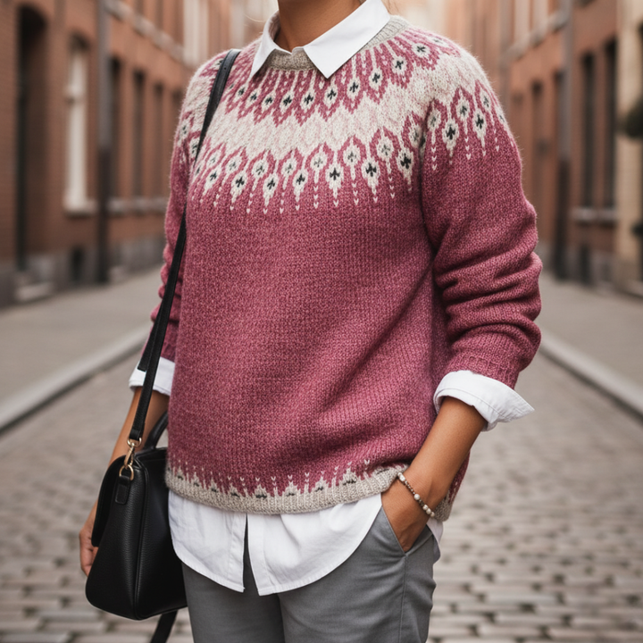 Sweater med rund hals til kvinder