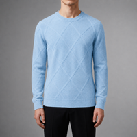 Men's Geometric Textured Knit Crewneck Sweater