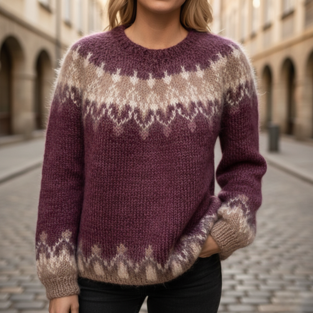 Maglione jacquard Fair Isle da donna