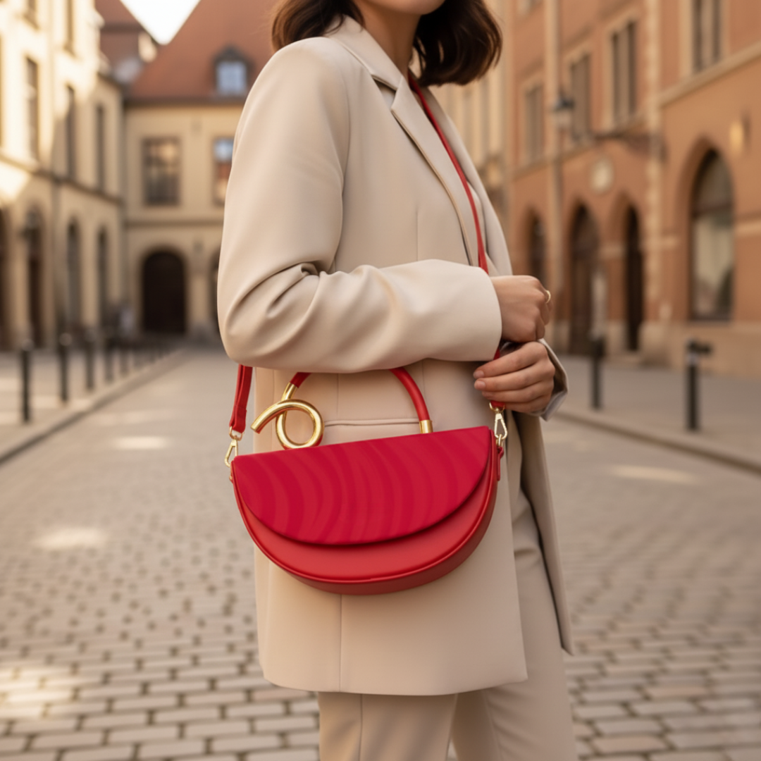 Women’s Handbag with Gold Handle