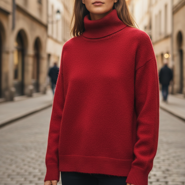 Maglione comodo da donna a collo alto