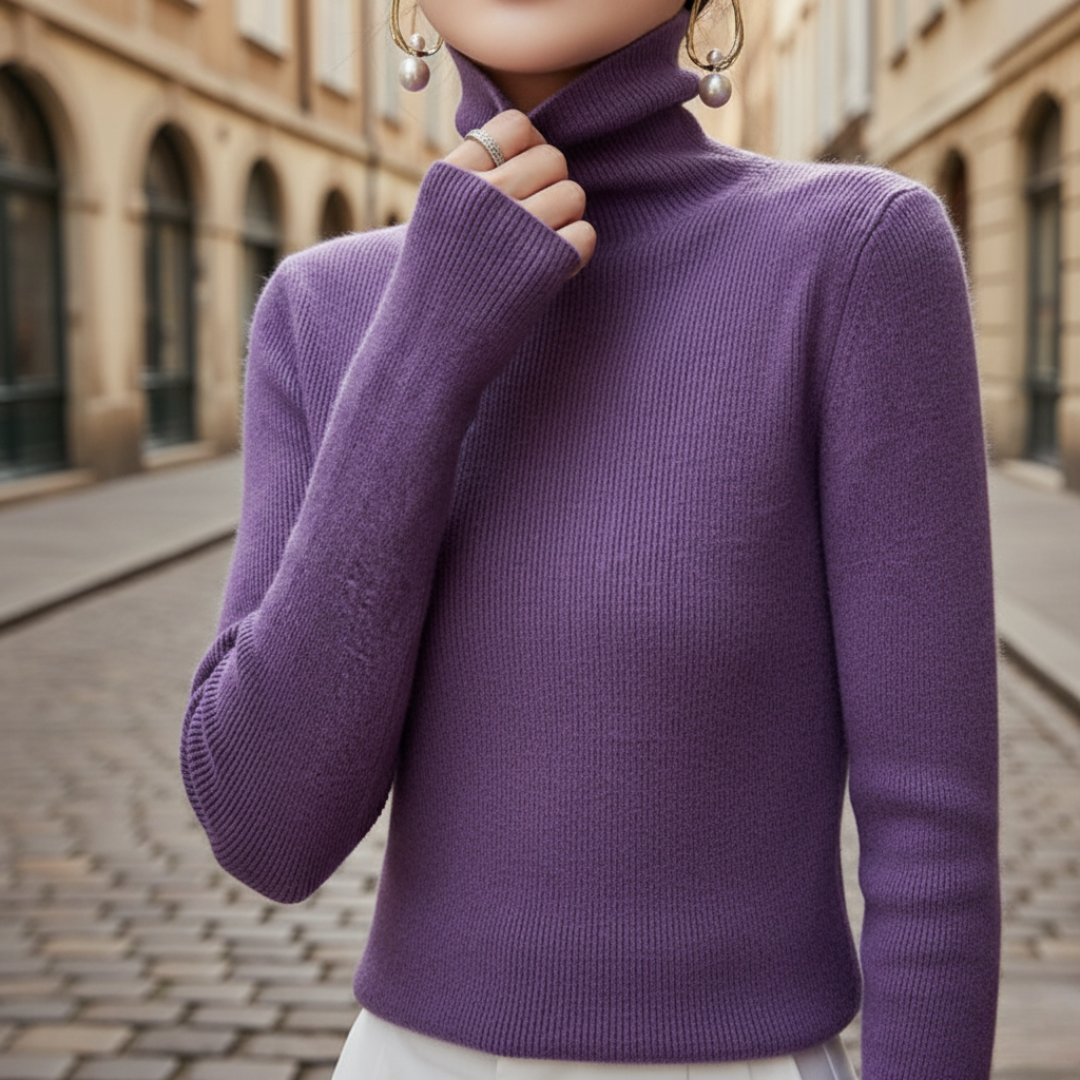 Maglione da donna a girocollo in materiale morbido