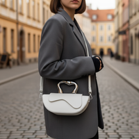 Women's PU Crossbody Bag Half-Moon Heart-Shaped Handle