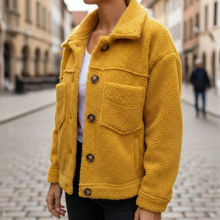 Elegant Autumn Jacket in Teddy Fabric for Women