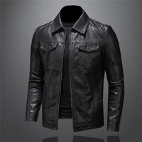 Men's Slim Fit Stand Collar Biker Jacket